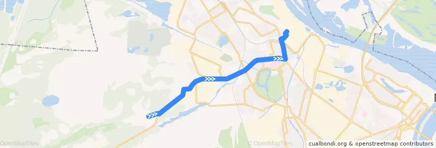 Mapa del recorrido Автобус 6: Торфосклад => Красное Сормово de la línea  en городской округ Нижний Новгород.