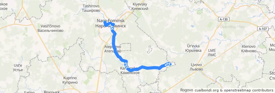 Mapa del recorrido Автобус №24: Зинаевка - Поликлиника de la línea  en Наро-Фоминский городской округ.
