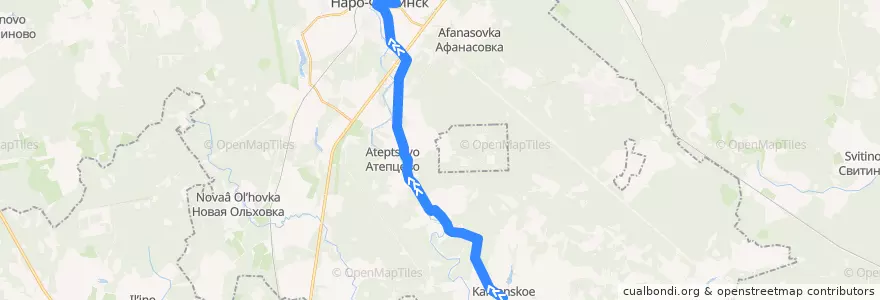 Mapa del recorrido Автобус №24: Каменское - станция Нара de la línea  en Наро-Фоминский городской округ.