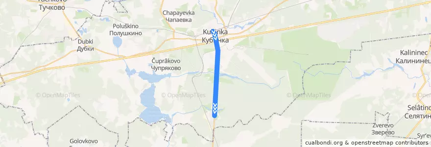 Mapa del recorrido Автобус №27: Станция Кубинка - Кубинка-10 de la línea  en Одинцовский городской округ.