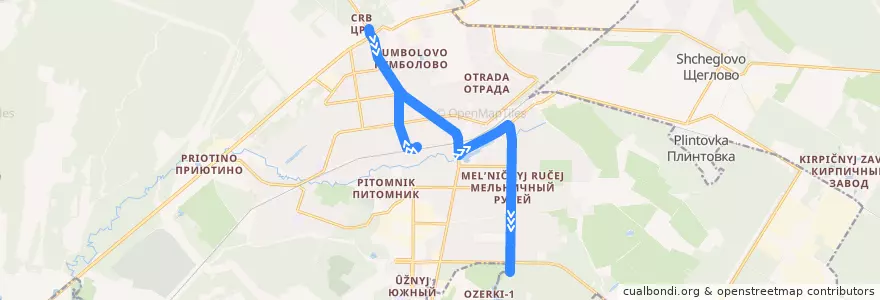 Mapa del recorrido Автобус № 6: ж/д платформа "Всеволожская" => Мельничный Ручей de la línea  en Город Всеволожск.