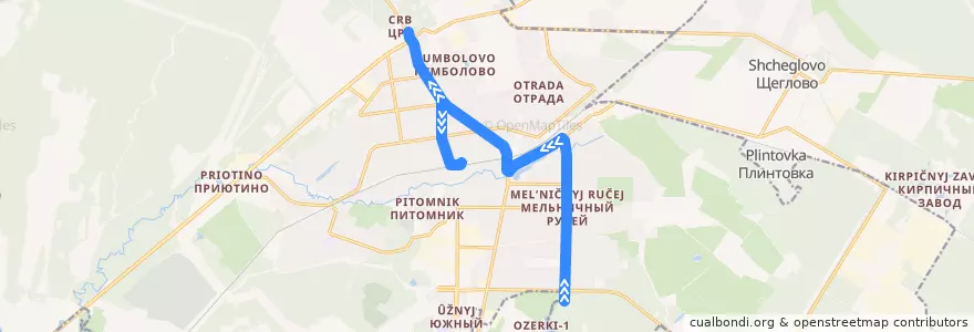 Mapa del recorrido Автобус № 6: Мельничный ручей => ж/д платформа "Всеволожская" de la línea  en Город Всеволожск.