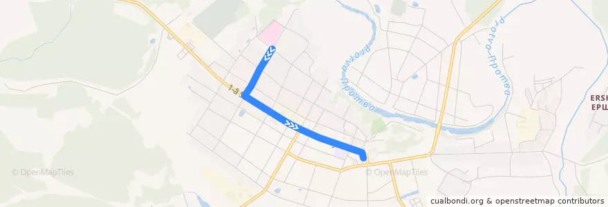 Mapa del recorrido Автобус №11: Больница - Верея de la línea  en Наро-Фоминский городской округ.