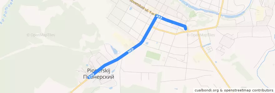 Mapa del recorrido Автобус №11: Верея - Совхоз Верейский de la línea  en Наро-Фоминский городской округ.