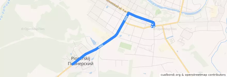 Mapa del recorrido Автобус №11: Верея - Совхоз Верейский de la línea  en Наро-Фоминский городской округ.