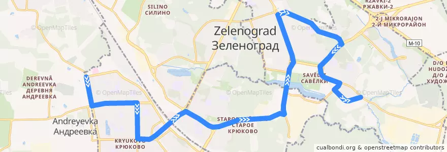 Mapa del recorrido Автобус № 19: 14 микрорайон - Городская больница de la línea  en Зеленоградский административный округ.