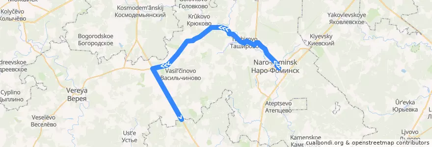 Mapa del recorrido Автобус №29: Станция Нара - СТ Родник de la línea  en Наро-Фоминский городской округ.