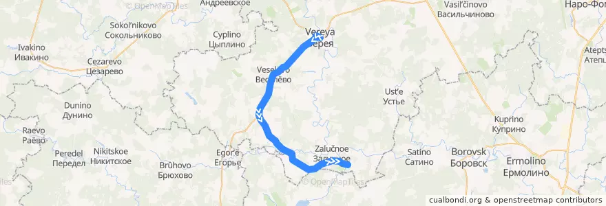 Mapa del recorrido Автобус №40: Верея - Лобаново - Воскресенки de la línea  en Наро-Фоминский городской округ.