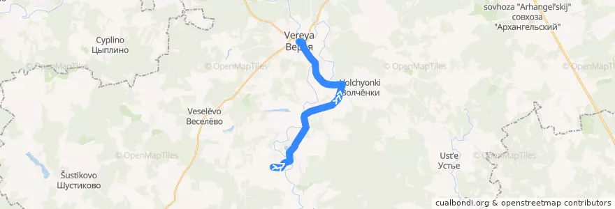 Mapa del recorrido Автобус №47: Ивково - Верея de la línea  en Наро-Фоминский городской округ.