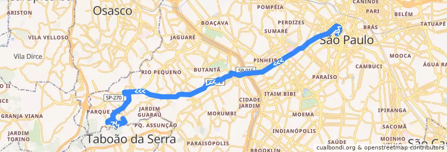 Mapa del recorrido 7903-10 Jardim João XXIII de la línea  en São Paulo.