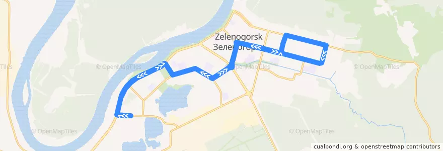 Mapa del recorrido Автобус №30: ЗАГС-Терапия de la línea  en ЗАТО Зеленогорск.