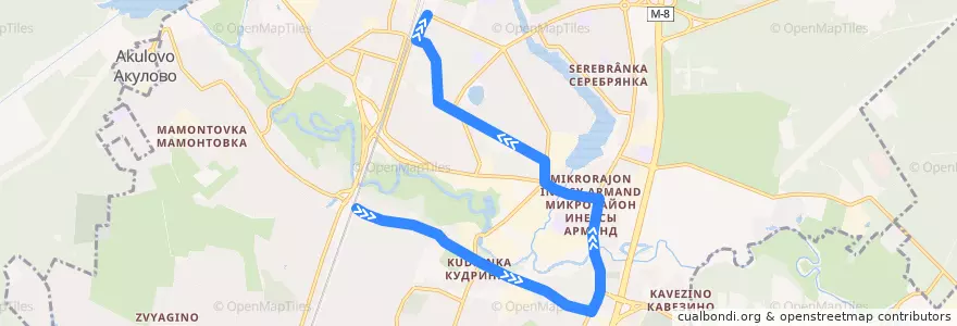 Mapa del recorrido Автобус 5: Платформа Мамонтовская => Станция Пушкино de la línea  en Пушкинский городской округ.