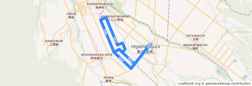 Mapa del recorrido 聖台線 de la línea  en 上川総合振興局.