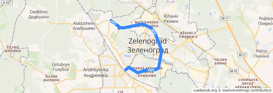 Mapa del recorrido Автобус № 3: Западная - Станция Крюково de la línea  en Verwaltungsbezirk Selenograd.