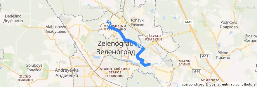Mapa del recorrido Автобус № 6: Северная - Городская больница de la línea  en Зеленоградский административный округ.