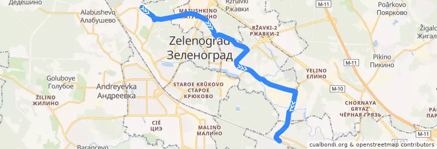 Mapa del recorrido Автобус № 7: Западная - Платформа Фирсановка de la línea  en Зеленоградский административный округ.