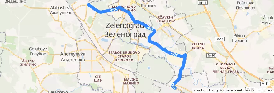Mapa del recorrido Автобус № 7: Платформа Фирсановка - Западная de la línea  en Зеленоградский административный округ.