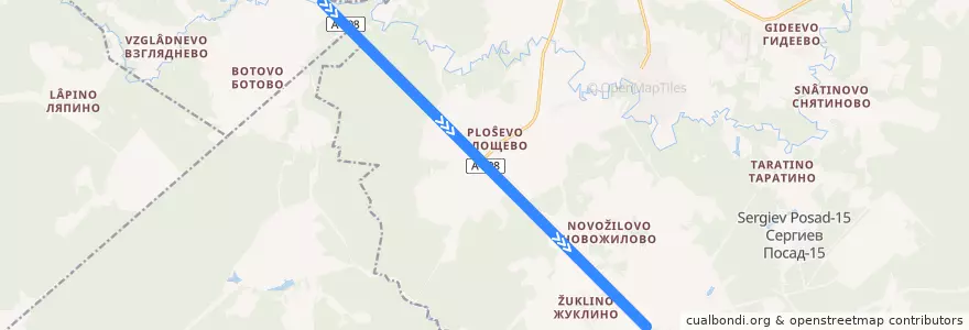 Mapa del recorrido 120: Сергиев Посад - Жуклино de la línea  en Каринское сельское поселение.