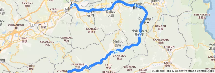 Mapa del recorrido 區間 4704 八堵->菁桐 de la línea  en 新北市.