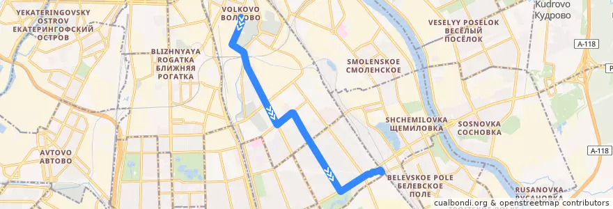 Mapa del recorrido Троллейбус № 42: Камчатская улица => ж/д станция «Сортировочная» de la línea  en Фрунзенский район.