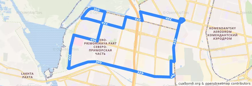 Mapa del recorrido Автобус № 126: станция метро "Сарая деревня" => станция метро "Старая деревня" de la línea  en Приморский район.