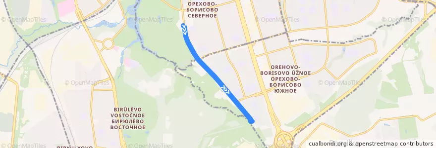 Mapa del recorrido Автобус №117: Метро "Орехово" - 6-й микрорайон Орехова-Борисова de la línea  en Южный административный округ.