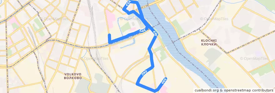 Mapa del recorrido Автобус № 58: Хрустальная улица => Атаманская улица de la línea  en Saint Petersburg.