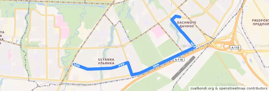 Mapa del recorrido Автобус № 89: улица Стойкости => станция метро «Проспект Ветеранов» de la línea  en Санкт-Петербург.