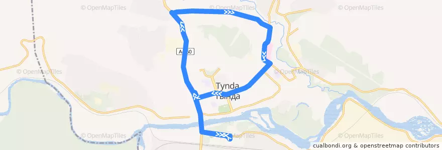 Mapa del recorrido Автобус №5 de la línea  en городской округ Тында.