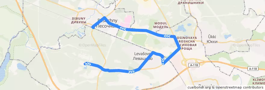 Mapa del recorrido Автобус № 84Ш: Новоселки => ж/д станция Песочная de la línea  en Выборгский район.