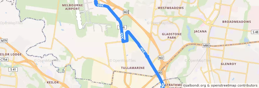 Mapa del recorrido Bus 478: Airport West Shopping Centre => Melrose Drive => Melbourne Airport de la línea  en City of Hume.