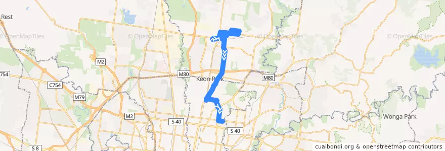 Mapa del recorrido Bus 556: Epping Plaza => Dalton Road => Northland SC de la línea  en Виктория.