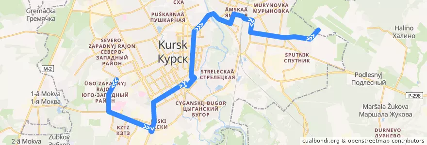Mapa del recorrido Маршрут автобуса №81: "Микрорайон "Родники" - Аэропорт" de la línea  en городской округ Курск.