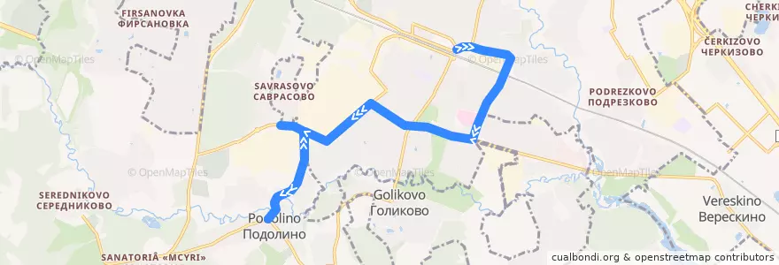 Mapa del recorrido Маршрут №12: станция Сходня - Саврасово de la línea  en городской округ Химки.