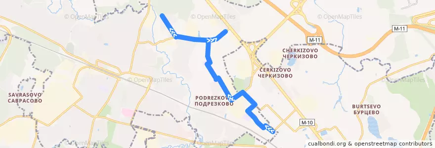 Mapa del recorrido Маршрут №15: платформа Новоподрезково - Гучковка de la línea  en городской округ Химки.