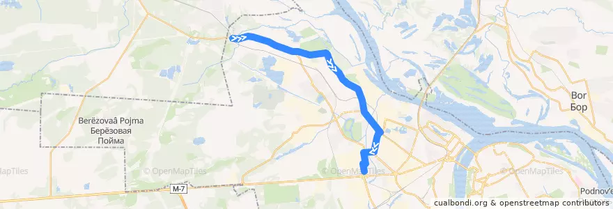 Mapa del recorrido Автобус 10: Дубравная улица => Московское шоссе de la línea  en городской округ Нижний Новгород.