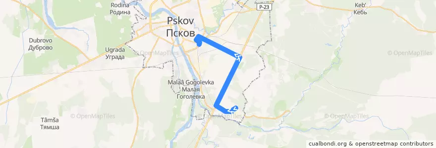 Mapa del recorrido Автобус №12 обратный de la línea  en городской округ Псков.