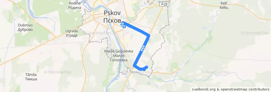 Mapa del recorrido Автобус №12 de la línea  en городской округ Псков.
