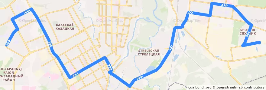 Mapa del recorrido Маршрут автобуса №27А: "Улица Косухина - 2-я Агрегатная улица" de la línea  en Kursk.