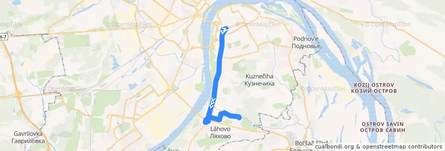 Mapa del recorrido Автобус 30: улица Горького => завод "Керамик" de la línea  en городской округ Нижний Новгород.