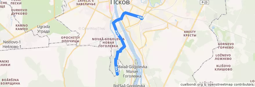 Mapa del recorrido Автобус №8 Орлецы-Вокзал de la línea  en городской округ Псков.
