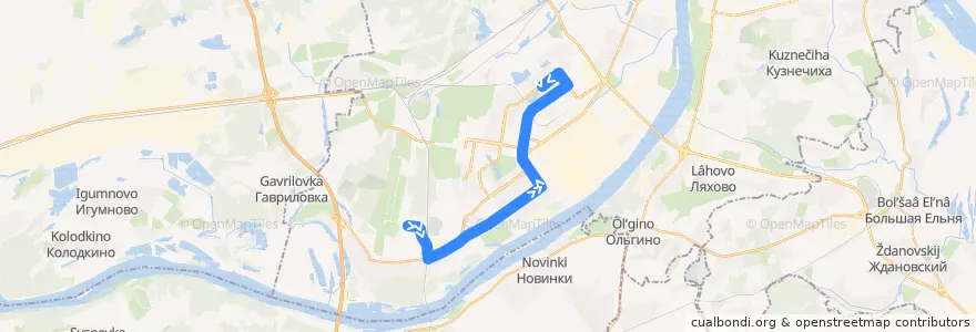 Mapa del recorrido Автобус 11: Аэропорт => улица Дружаева de la línea  en городской округ Нижний Новгород.