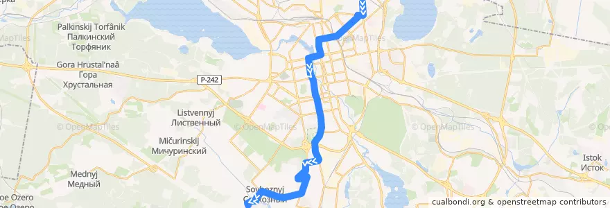 Mapa del recorrido Автобус 018. Авангард - 17-я мехколонна de la línea  en городской округ Екатеринбург.