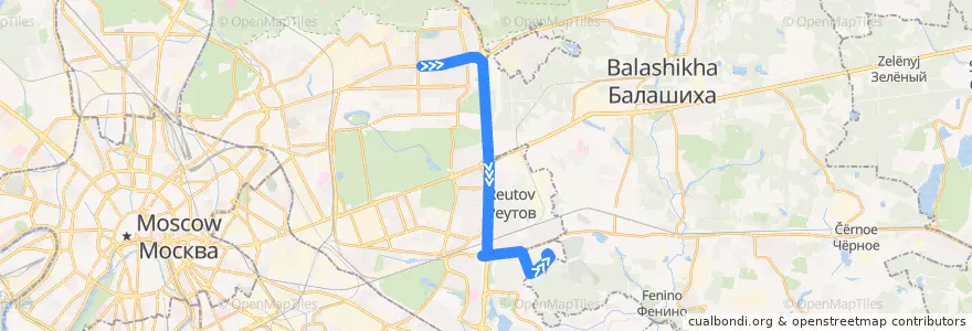 Mapa del recorrido Автобус 760: Метро "Щёлковская" - Салтыковская улица de la línea  en Distretto Federale Centrale.