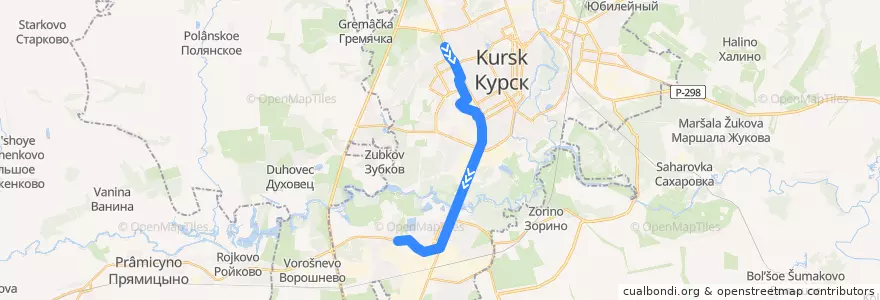 Mapa del recorrido Маршрут трамвая №3: "Автовокзал - Ольховская" de la línea  en городской округ Курск.