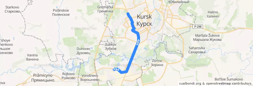 Mapa del recorrido Маршрут трамвая №3: "Ольховская - Автовокзал" de la línea  en городской округ Курск.