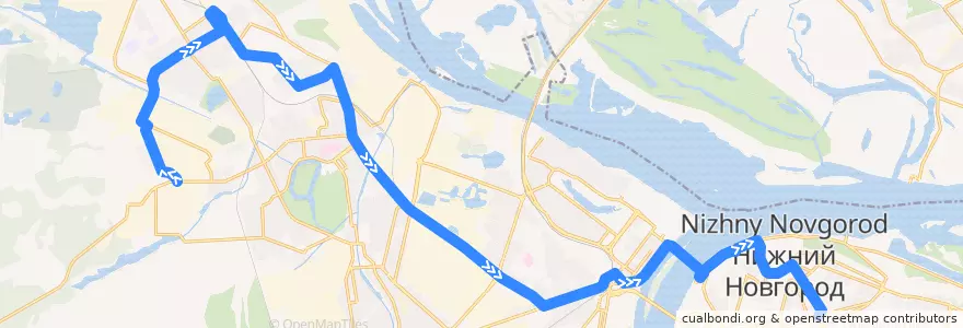 Mapa del recorrido Маршрутное такси 71: завод "Электромаш" => площадь Свободы de la línea  en Stadtkreis Nischni Nowgorod.