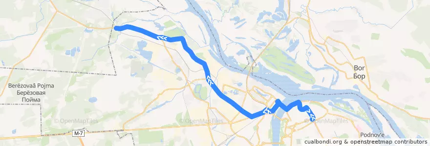 Mapa del recorrido Маршрутное такси 72: площадь Свободы => поселок Дубравный de la línea  en Nizhny Novgorod.
