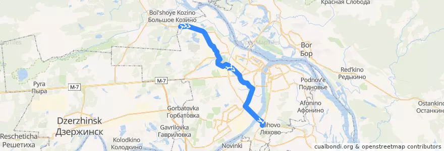 Mapa del recorrido Маршрутное такси 76: поселок Дубравный => микрорайон Щербинки-2 de la línea  en Nizhny Novgorod.