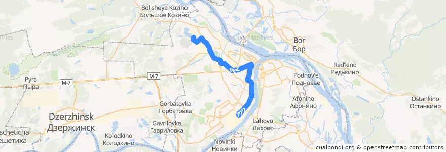 Mapa del recorrido Маршрутное такси 21: улица Долгополова => ЗКПД-4 de la línea  en городской округ Нижний Новгород.